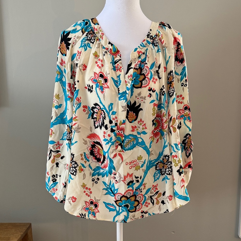 Alice & Trixie Floral CreamSilk Blouse, size S